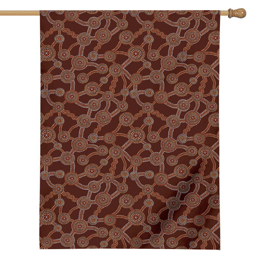 Aboriginal Indigenous Dot Pattern Print House Flag