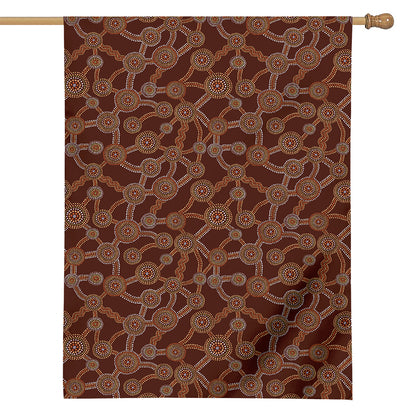 Aboriginal Indigenous Dot Pattern Print House Flag