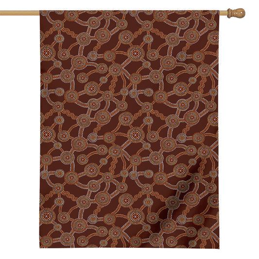 Aboriginal Indigenous Dot Pattern Print House Flag