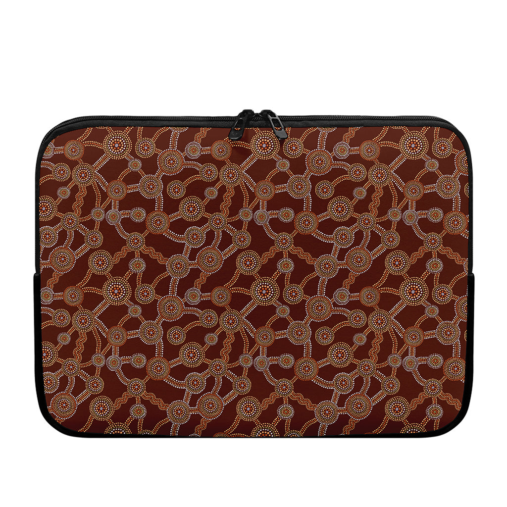 Aboriginal Indigenous Dot Pattern Print Laptop Sleeve