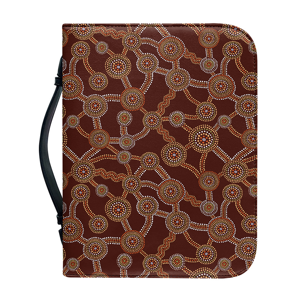 Aboriginal Indigenous Dot Pattern Print Leather Bible Cover