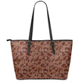 Aboriginal Indigenous Dot Pattern Print Leather Tote Bag With Zipper