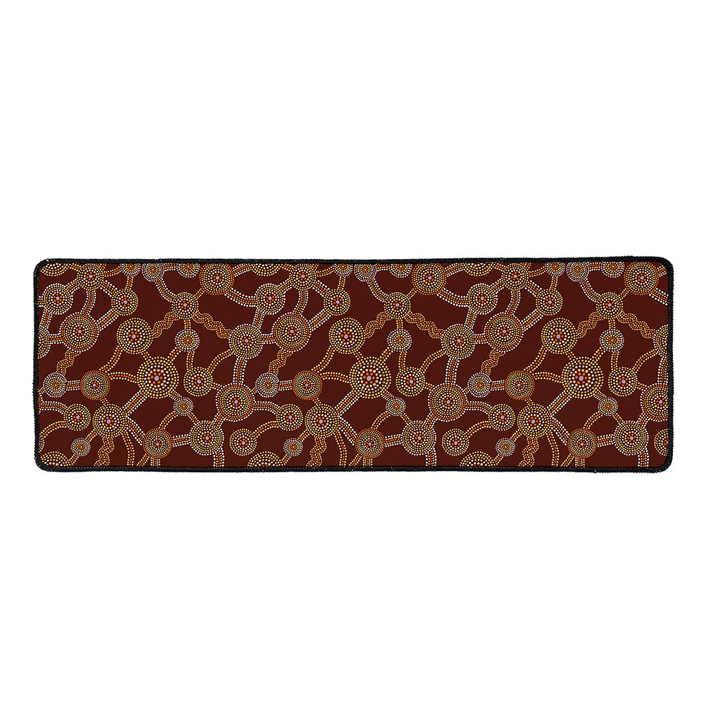 Aboriginal Indigenous Dot Pattern Print Long Kitchen Mat