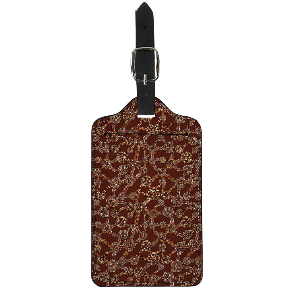 Aboriginal Indigenous Dot Pattern Print Luggage Tag