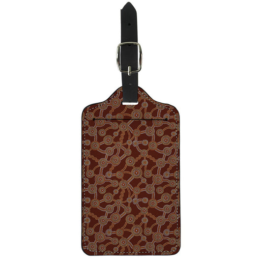 Aboriginal Indigenous Dot Pattern Print Luggage Tag