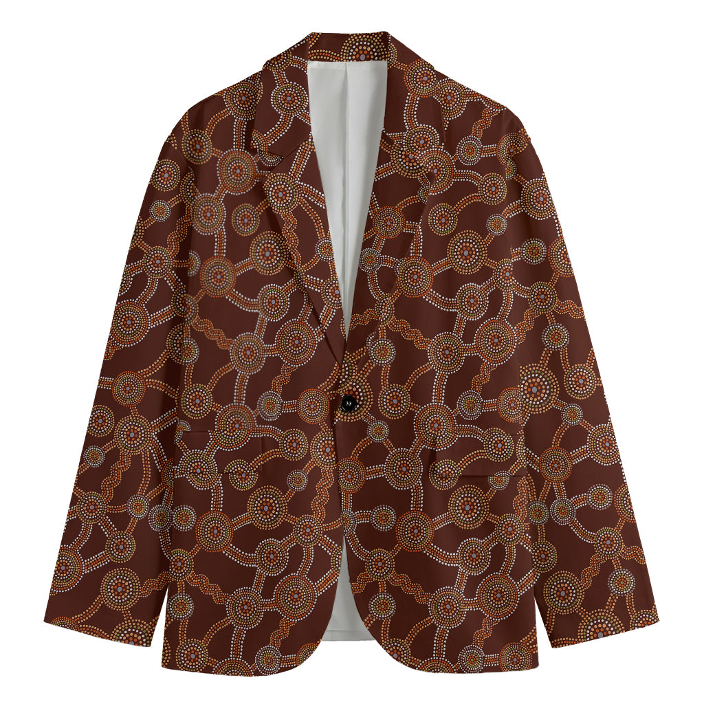 Aboriginal Indigenous Dot Pattern Print Men's Blazer