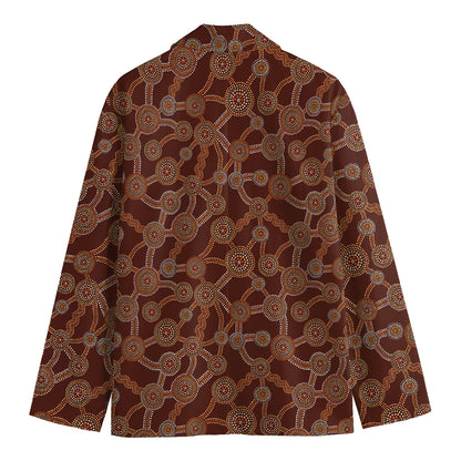 Aboriginal Indigenous Dot Pattern Print Men's Blazer