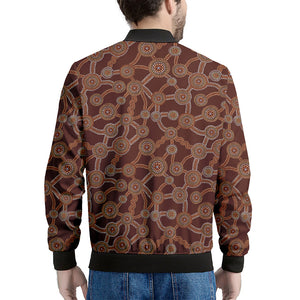 Aboriginal Indigenous Dot Pattern Print Men's Bomber Jacket