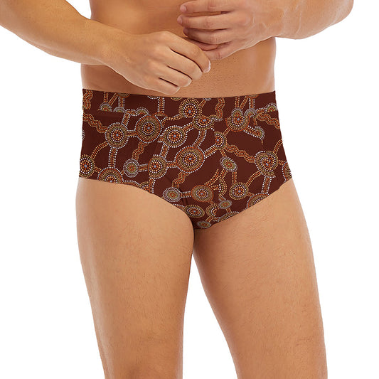 Aboriginal Indigenous Dot Pattern Print Men's Briefs