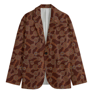 Aboriginal Indigenous Dot Pattern Print Men's Cotton Blazer