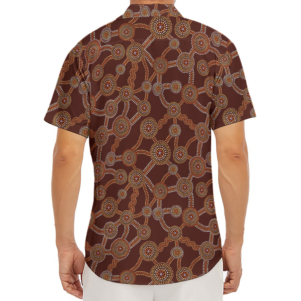 Aboriginal Indigenous Dot Pattern Print Men's Deep V-Neck Shirt