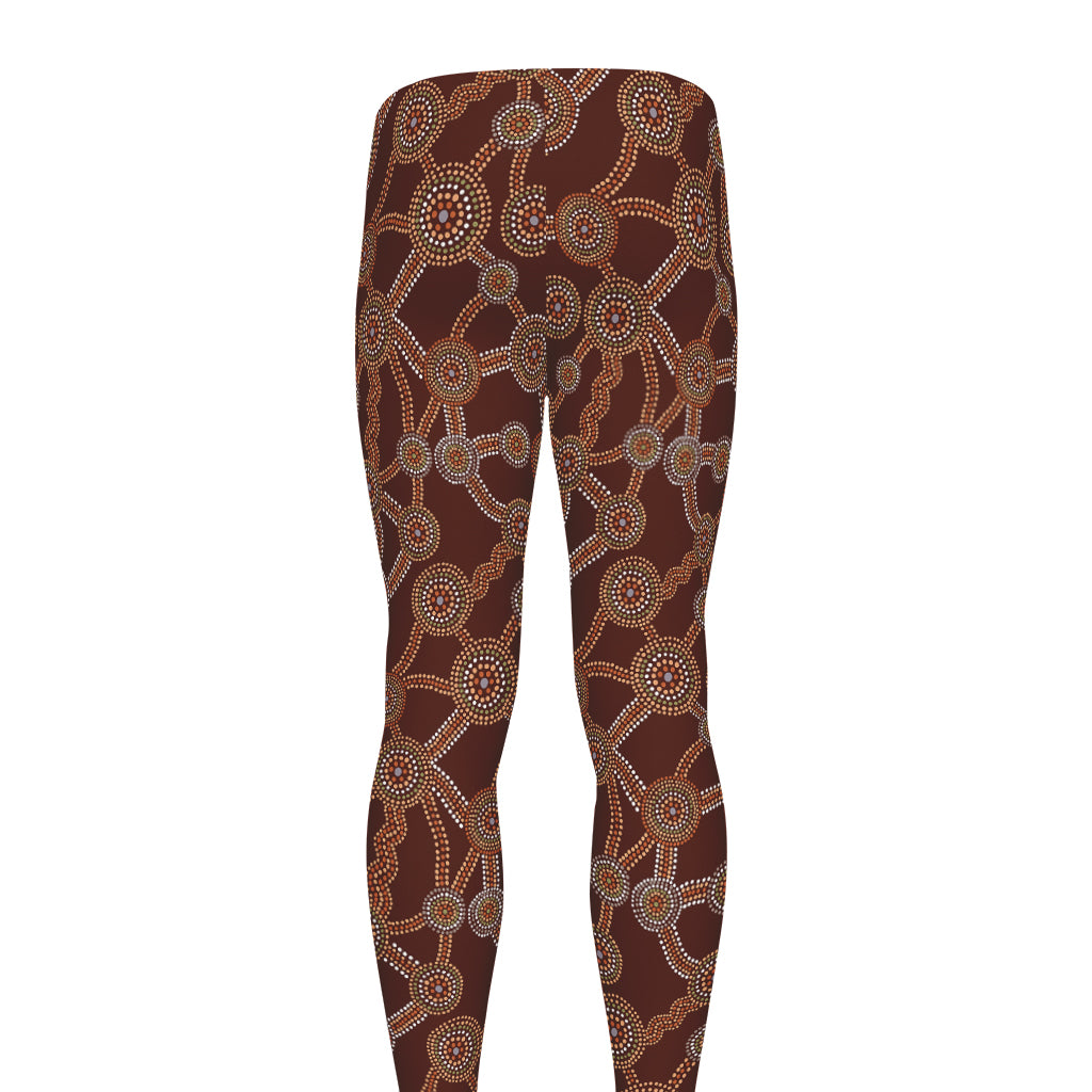 Aboriginal Indigenous Dot Pattern Print Men's leggings