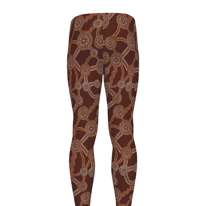 Aboriginal Indigenous Dot Pattern Print Men's leggings