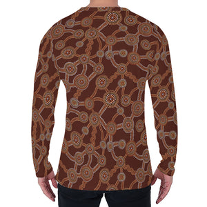 Aboriginal Indigenous Dot Pattern Print Men's Long Sleeve T-Shirt