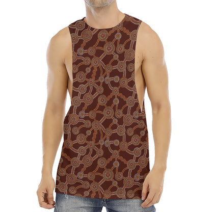 Aboriginal Indigenous Dot Pattern Print Men's Muscle Tank Top