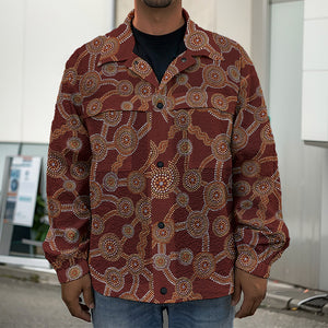 Aboriginal Indigenous Dot Pattern Print Men's Shirt Jacket