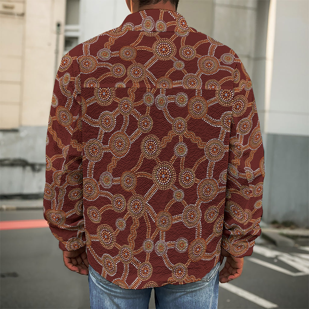 Aboriginal Indigenous Dot Pattern Print Men's Shirt Jacket