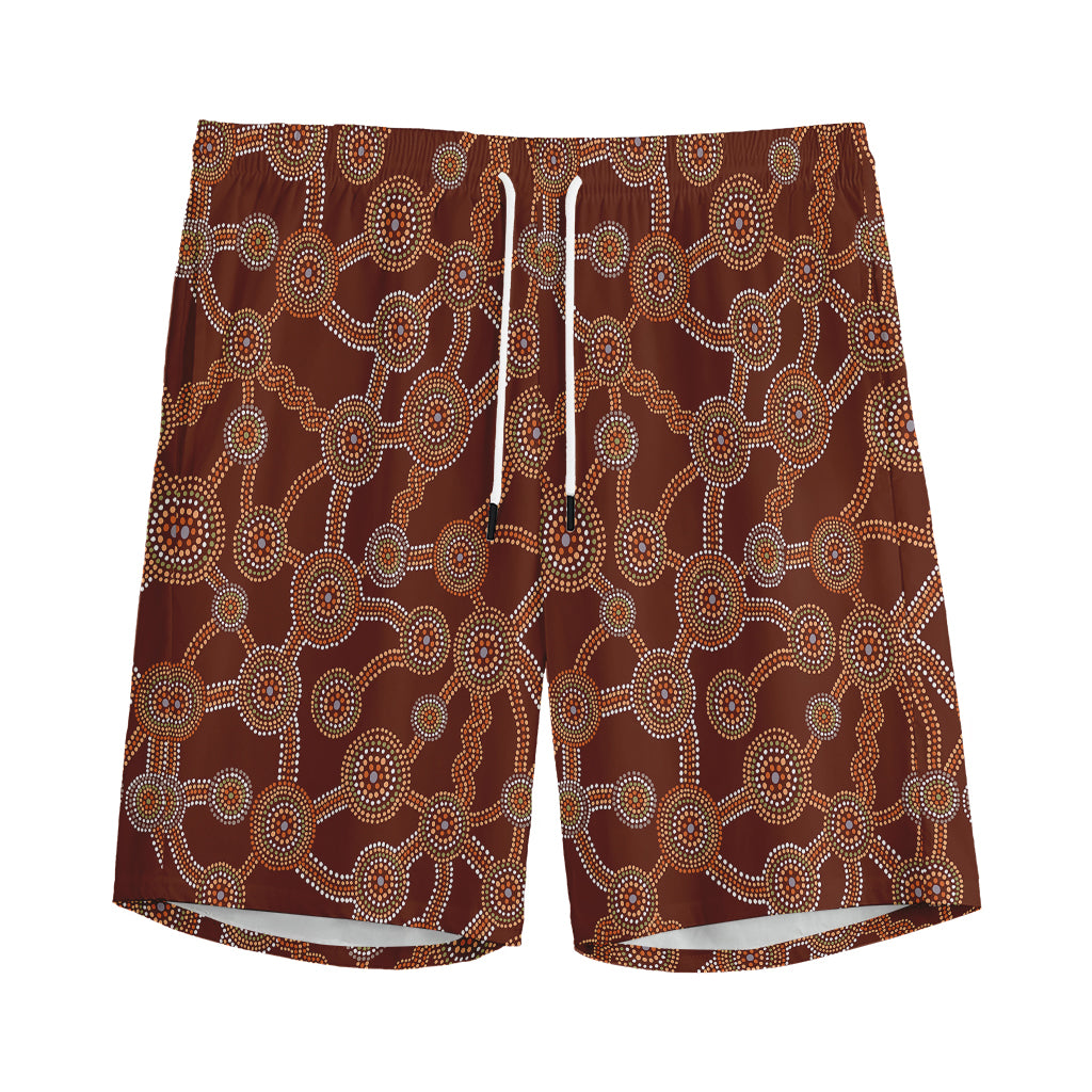 Aboriginal Indigenous Dot Pattern Print Men's Sports Shorts