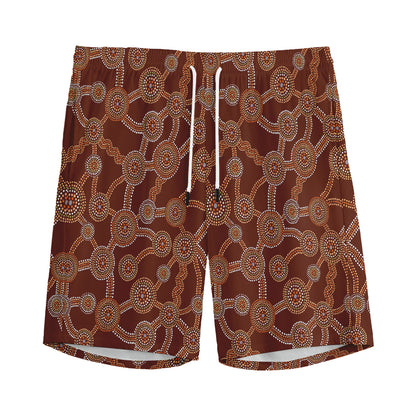 Aboriginal Indigenous Dot Pattern Print Men's Sports Shorts