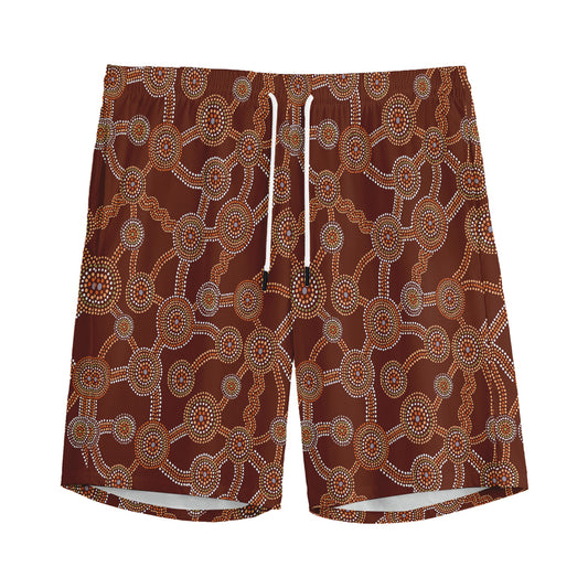 Aboriginal Indigenous Dot Pattern Print Men's Sports Shorts
