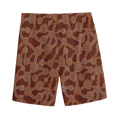 Aboriginal Indigenous Dot Pattern Print Men's Sports Shorts