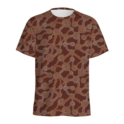 Aboriginal Indigenous Dot Pattern Print Men's Sports T-Shirt