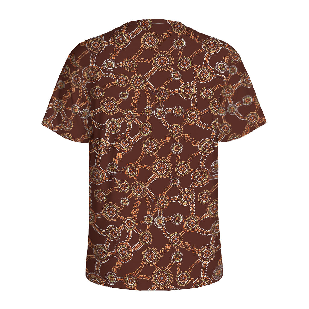 Aboriginal Indigenous Dot Pattern Print Men's Sports T-Shirt