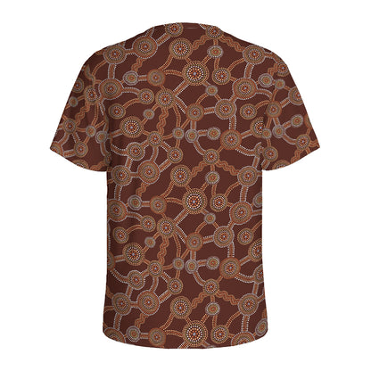 Aboriginal Indigenous Dot Pattern Print Men's Sports T-Shirt
