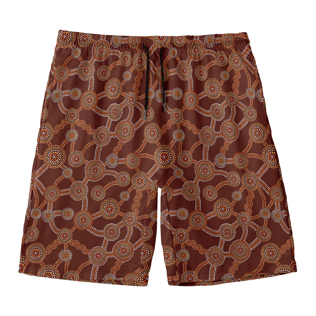 Aboriginal Indigenous Dot Pattern Print Men's Swim Trunks