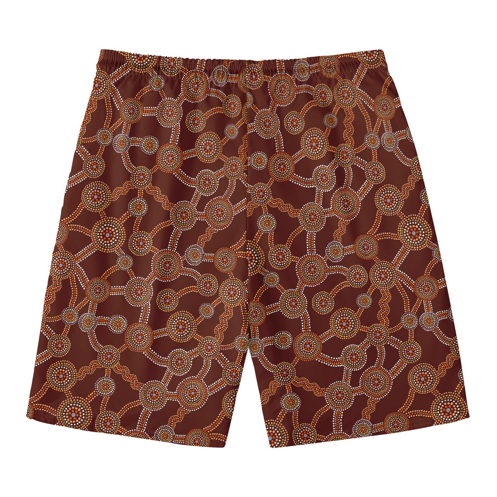 Aboriginal Indigenous Dot Pattern Print Men's Swim Trunks