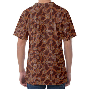 Aboriginal Indigenous Dot Pattern Print Men's Velvet T-Shirt