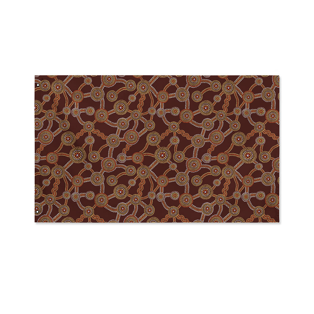 Aboriginal Indigenous Dot Pattern Print Polyester Flag