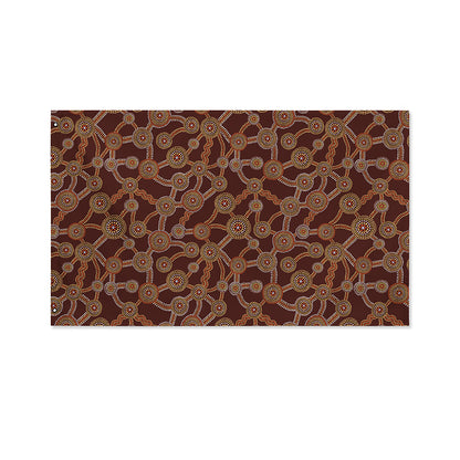 Aboriginal Indigenous Dot Pattern Print Polyester Flag