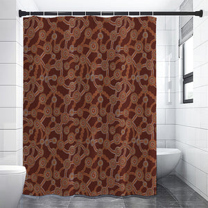 Aboriginal Indigenous Dot Pattern Print Premium Shower Curtain