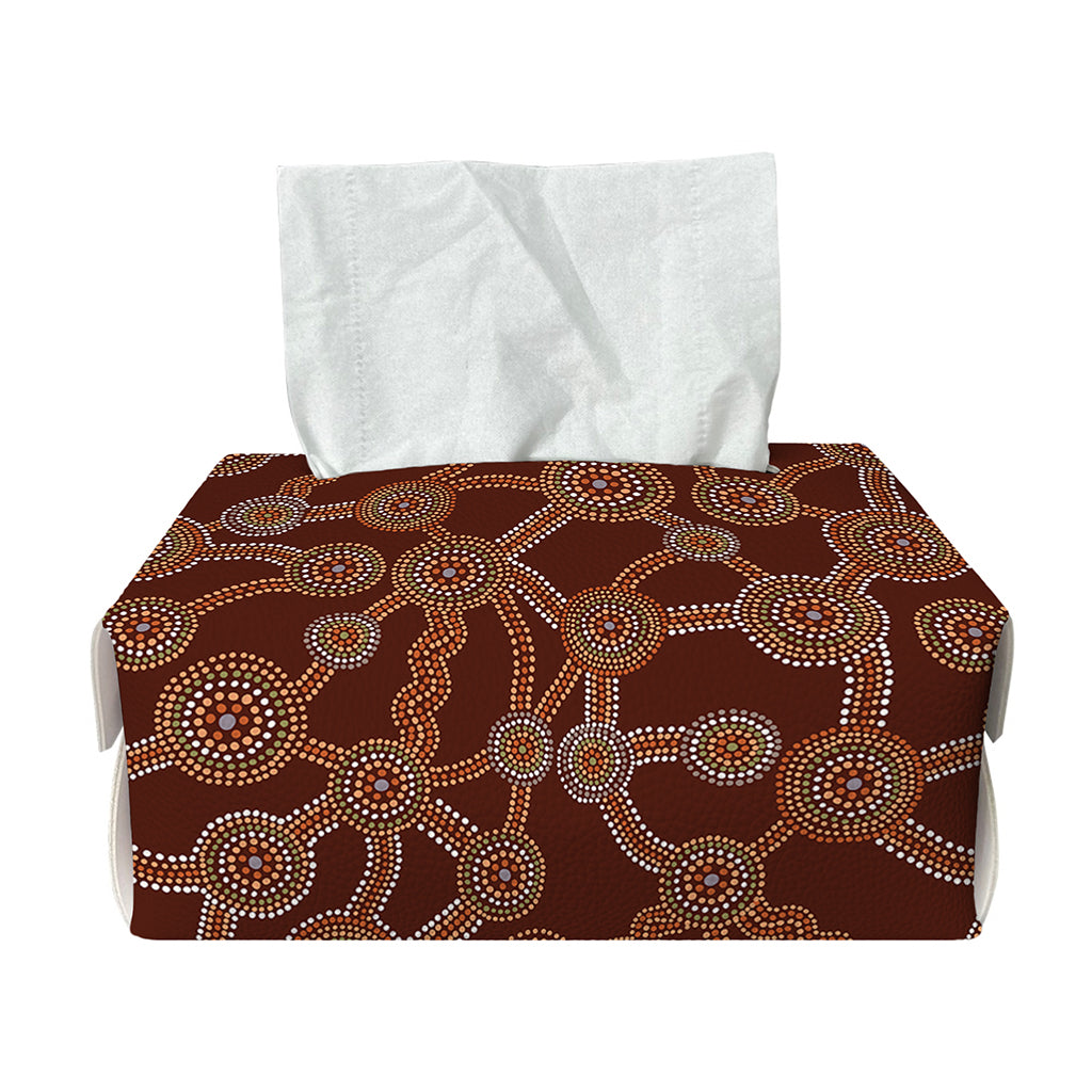 Aboriginal Indigenous Dot Pattern Print Rectangle Tissue Box Cover