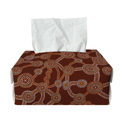 Aboriginal Indigenous Dot Pattern Print Rectangle Tissue Box Cover