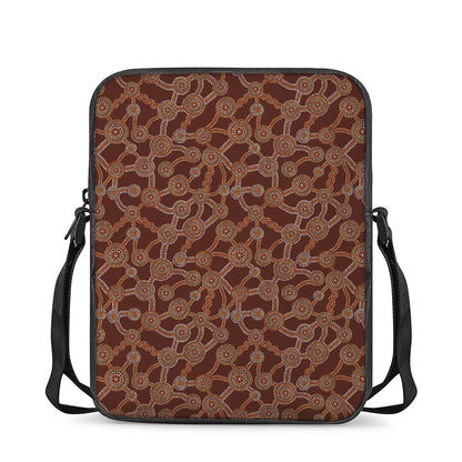 Aboriginal Indigenous Dot Pattern Print Rectangular Crossbody Bag