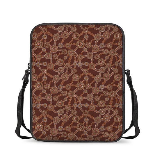 Aboriginal Indigenous Dot Pattern Print Rectangular Crossbody Bag