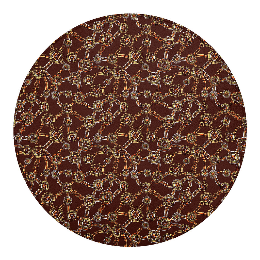 Aboriginal Indigenous Dot Pattern Print Round Blanket