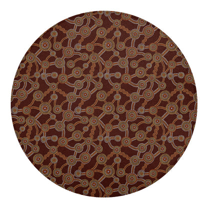 Aboriginal Indigenous Dot Pattern Print Round Blanket