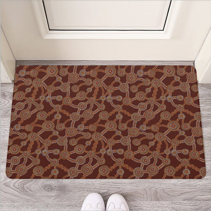Aboriginal Indigenous Dot Pattern Print Rubber Doormat