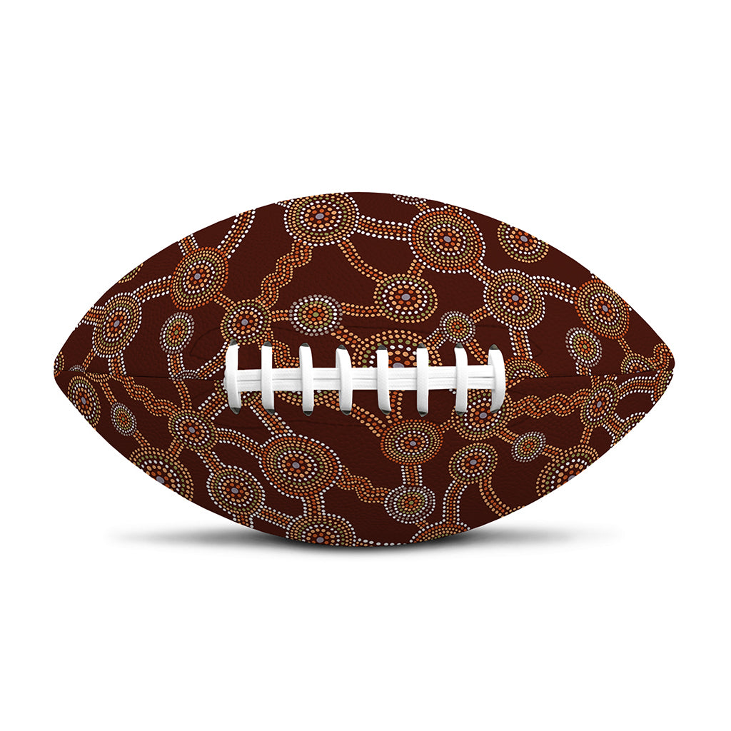 Aboriginal Indigenous Dot Pattern Print Rugby Ball