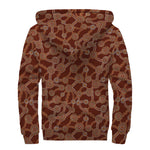 Aboriginal Indigenous Dot Pattern Print Sherpa Lined Zip Up Hoodie