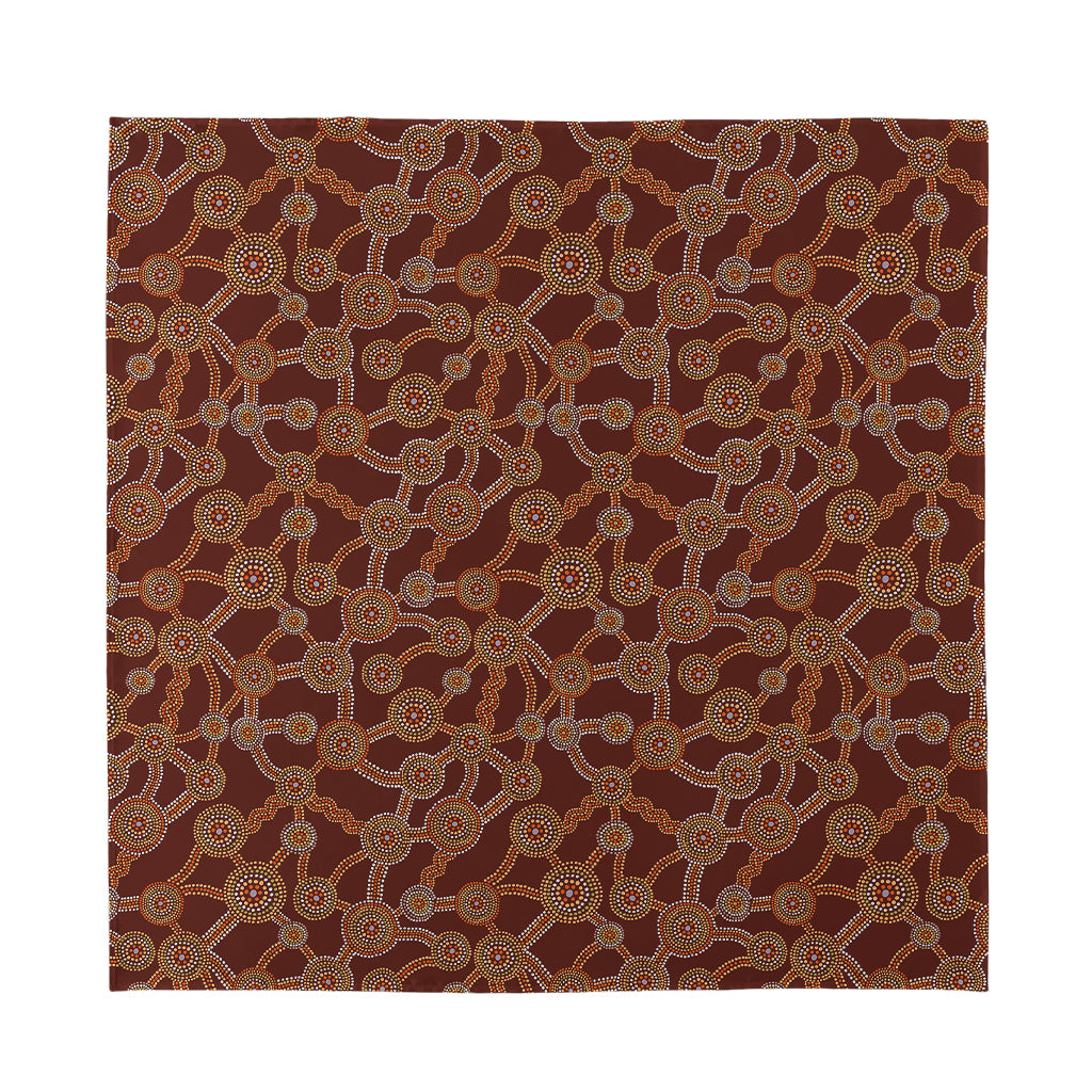Aboriginal Indigenous Dot Pattern Print Silk Bandana