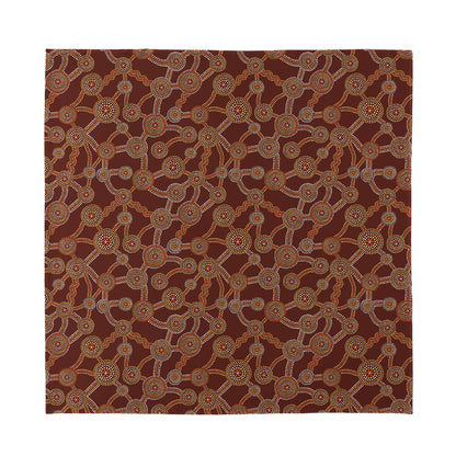 Aboriginal Indigenous Dot Pattern Print Silk Bandana