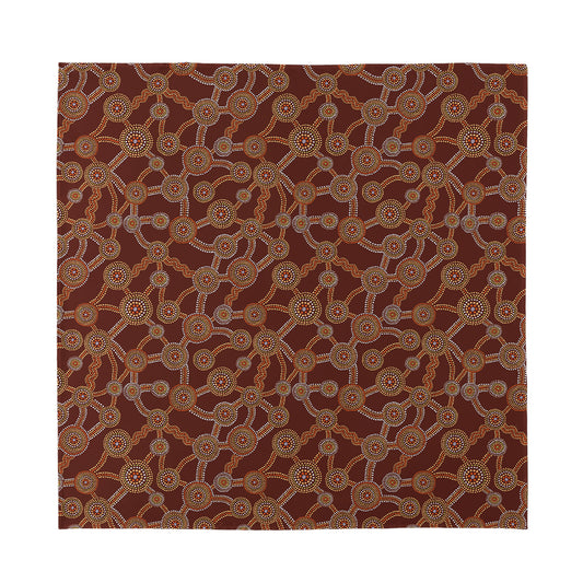 Aboriginal Indigenous Dot Pattern Print Silk Bandana