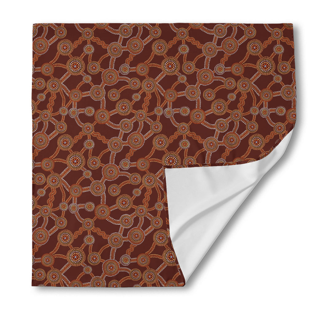 Aboriginal Indigenous Dot Pattern Print Silk Bandana