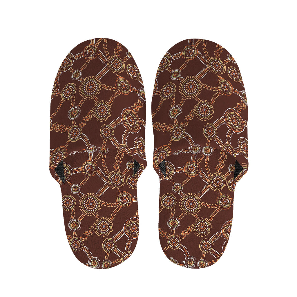 Aboriginal Indigenous Dot Pattern Print Slippers