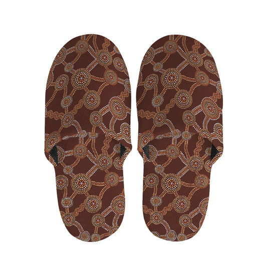 Aboriginal Indigenous Dot Pattern Print Slippers