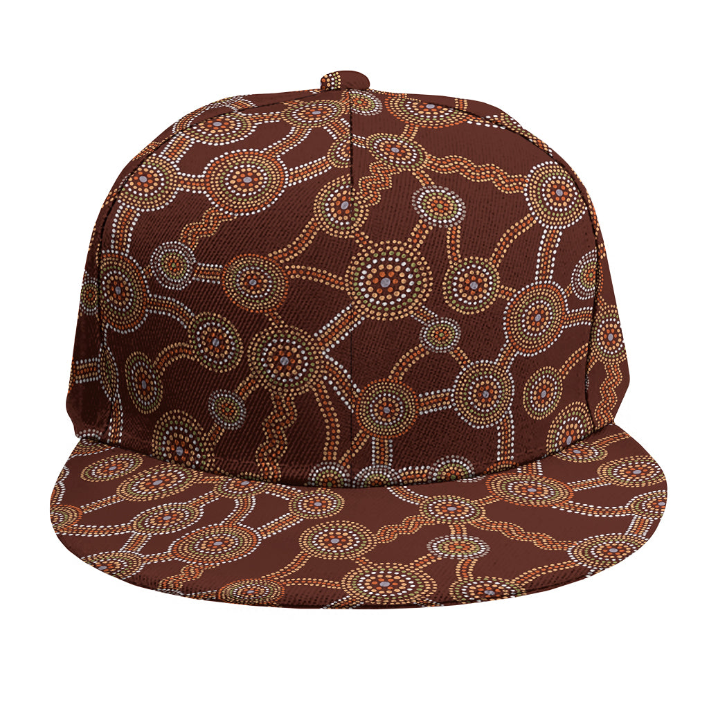 Aboriginal Indigenous Dot Pattern Print Snapback Cap